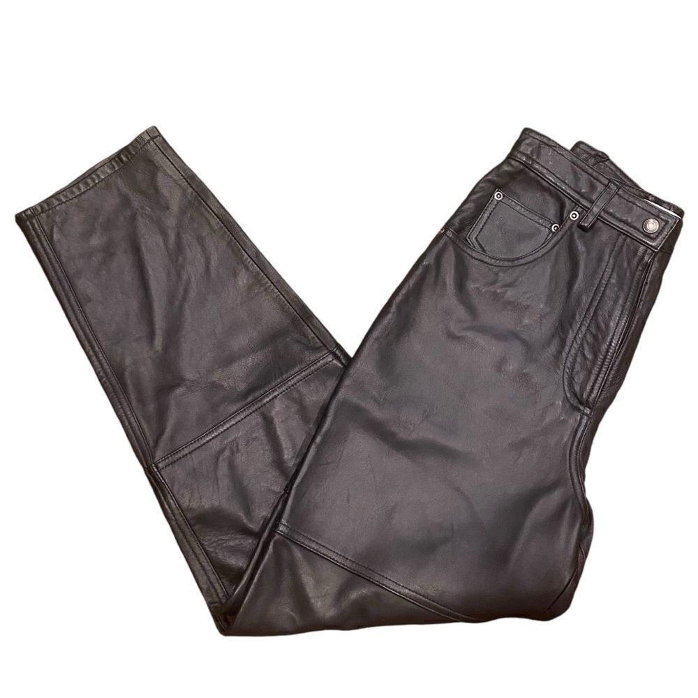 Vintage Valerie Stevens Sport 100% Lambskin Leather High Waisted Pants Women’s 6